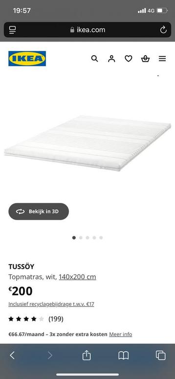 IKEA tussoy matras topper 160x200 beschikbaar voor biedingen