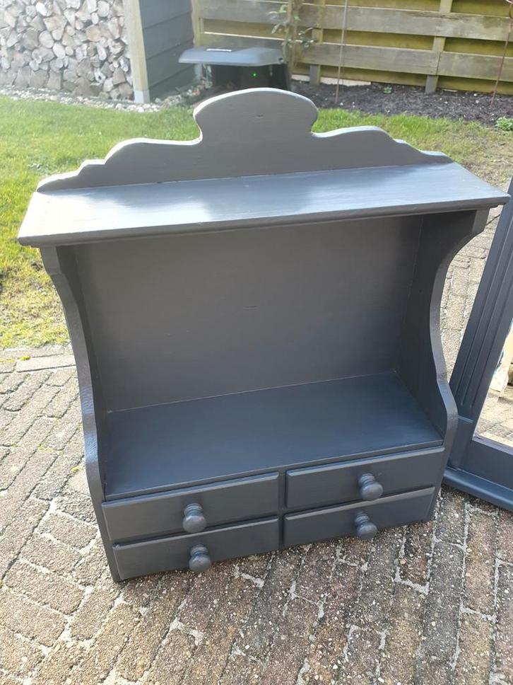 Nostalgisch kastje donker grijs met laden en prachtige koof, Tuin en Terras, Overige Tuin en Terras, Zo goed als nieuw, Ophalen of Verzenden