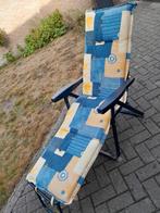 ligstoel / ligbed met kussen , verstelbaar , met uitklapbaar, Tuin en Terras, Ophalen, Zo goed als nieuw, Metaal, Verstelbaar