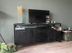 Zwart mangohout tv meubel dressior, Ophalen, 150 tot 200 cm, Zo goed als nieuw, Minder dan 100 cm