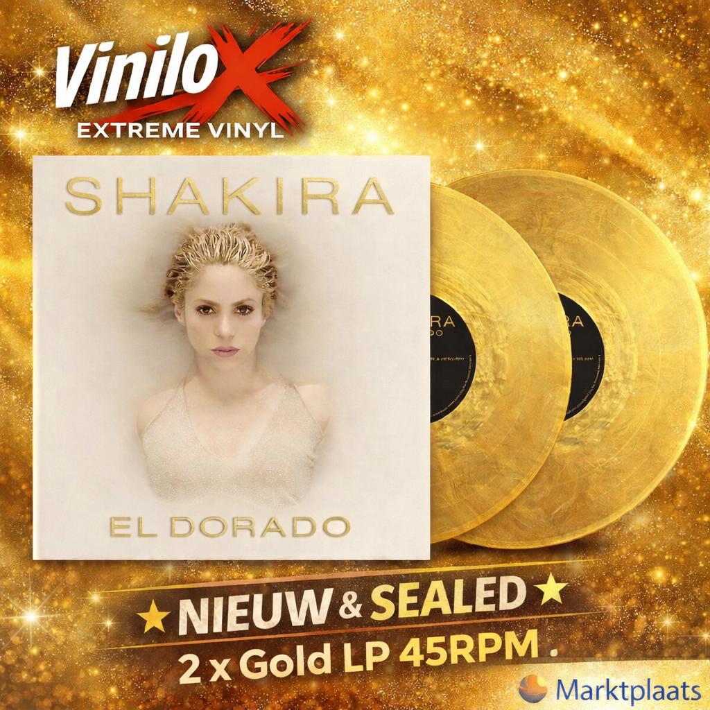 Shakira – El Dorado | Gold Vinyl 2LP |Lps | Nieuw Sealed, Ophalen of Verzenden, Nieuw in verpakking, 12 inch