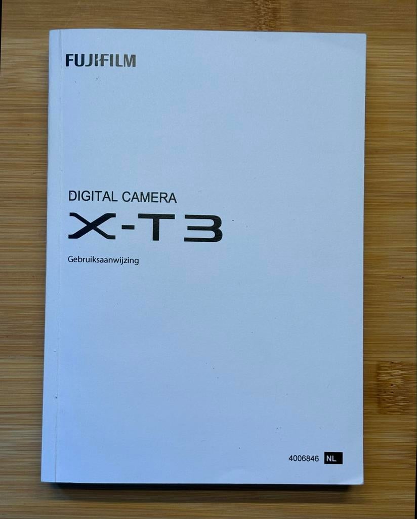 Fujifilm X-T3 Handleiding nederlandstalig, Ophalen of Verzenden