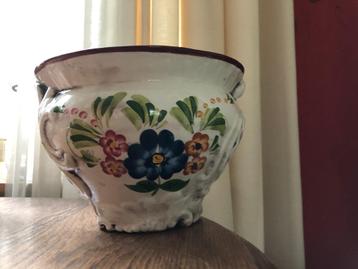 vintage bloempot - gebloemd - als nieuw beschikbaar voor biedingen