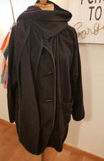 Wollen Mantel met Sjaal & Houtje Touwtje Sluiting. XL, Ophalen of Verzenden, Zo goed als nieuw, Maat 38/40 (M), Zwart