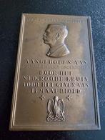 Prachtige plaquette van 1945 bronzen plaatje van 7 x 10 cm, Antiek en Kunst, Ophalen of Verzenden, Brons