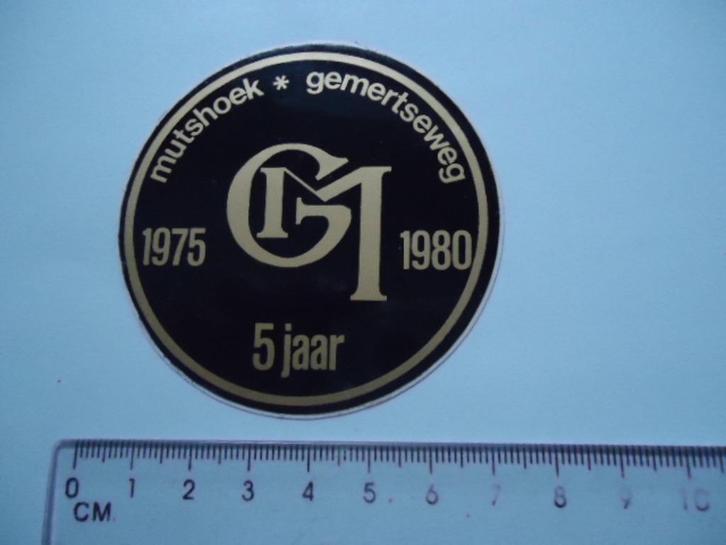 sticker oud Mutshoek carnaval boekel 1980 retro vintage, Verzamelen, Stickers, Zo goed als nieuw, Bedrijf of Vereniging, Ophalen of Verzenden