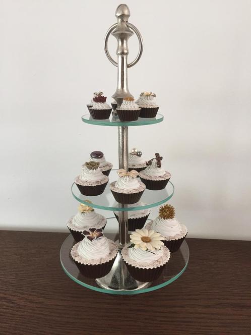 Brocante bruine nep sier gebakjes, cupcakes, Huis en Inrichting, Woonaccessoires | Overige, Nieuw, Ophalen