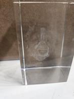 Kristallen blok met hond gravure, Antiek en Kunst, Antiek | Glas en Kristal, Ophalen of Verzenden