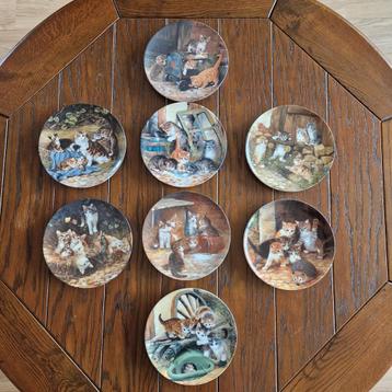 Wandborden porselein poezen set 8 stuks/ seltmann Weiden beschikbaar voor biedingen