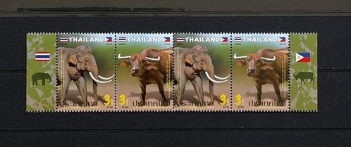 Thailand Strip 2019 Postfris Olifant en Waterbuffel, Postzegels en Munten, Postzegels | Thematische zegels, Postfris, Dier of Natuur
