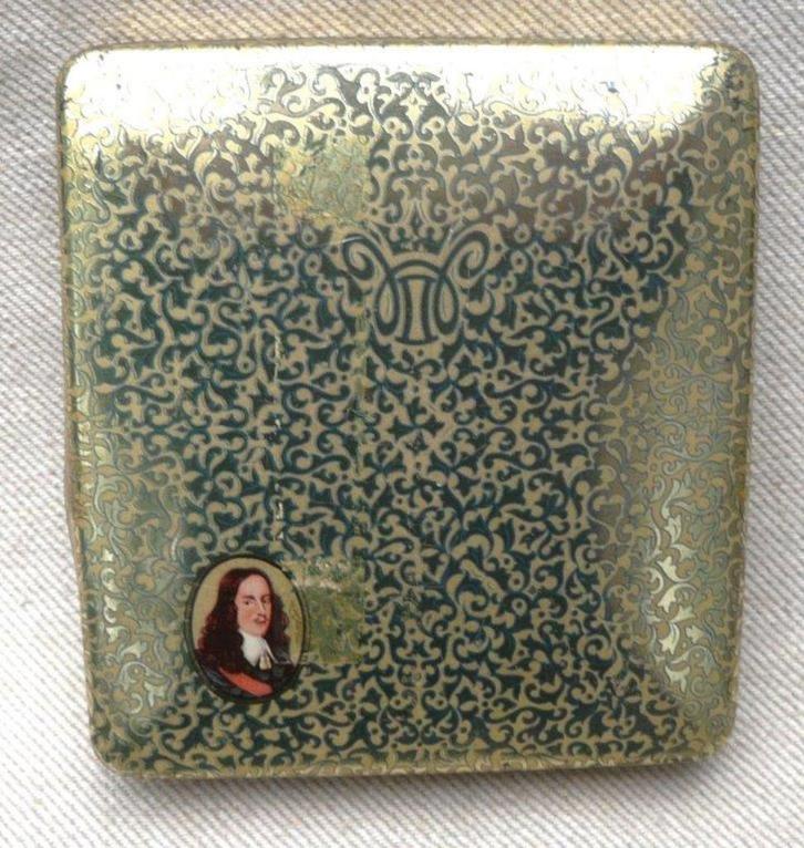 blikje (leeg!) Willem II directie sigaren. Valkenswaard., Verzamelen, Rookartikelen, Aanstekers en Luciferdoosjes, Gebruikt, Tabaksdoos of Verpakking