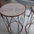 Steenwijk Prachtig bijzettafeltje met levensboom Tree of, Minder dan 55 cm, Rond, Zo goed als nieuw, Ophalen