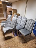 Stoelen - Eetkamerstoelen - Set van 6 Stuks - Suede - Grijs, Huis en Inrichting, Stoelen, Ophalen, Overige materialen, Italian Modern