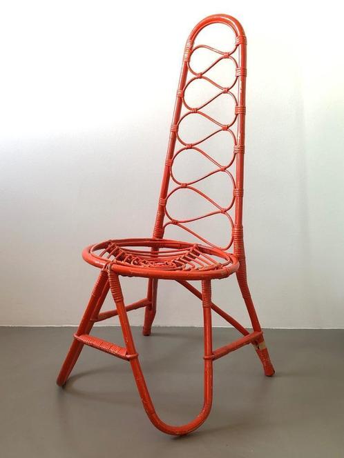 1965 Teenbeat rotan stoel E. Hoekstra - Dirk van Sliedregt, Antiek en Kunst, Antiek | Meubels | Stoelen en Banken, Ophalen of Verzenden