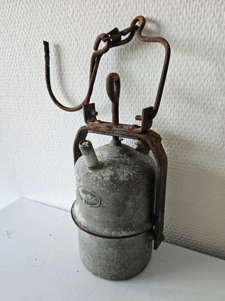 Antieke carbid mijnlamp, Antiek en Kunst, Curiosa en Brocante, Ophalen of Verzenden