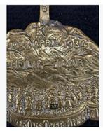 Antiek religieus plaquette “Heilig jaar” 1933 koper, 21 x 16, Ophalen of Verzenden