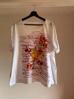 Spierwit shirt met kleurrijke print maat 52 €5,00 koopje!!, Ophalen of Verzenden, Zo goed als nieuw, Wit, Shirt of Top