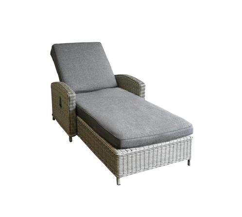 Ligbed Dublin | Mystic Grey | Wicker, showroom, Tuin en Terras, Ligbedden, Zo goed als nieuw, Wicker, Ophalen of Verzenden