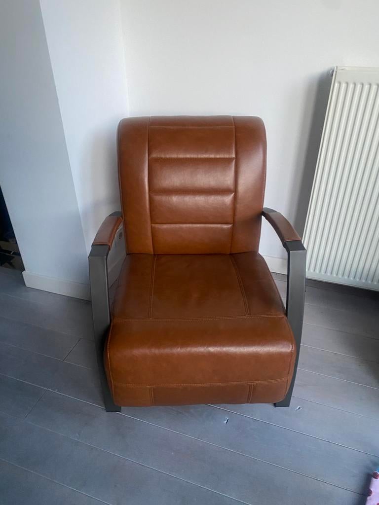Fauteuil, Ophalen, Gebruikt, Leer, 75 tot 100 cm