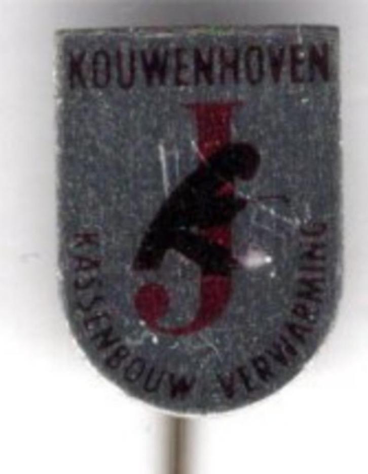 Kouwenhoven kassenbouw verwarming blik speldje ( T_135a ), Verzamelen, Speldjes, Pins en Buttons, Nieuw, Speldje of Pin, Merk
