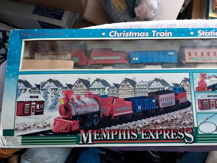 Kersttrein trein met rails, Diversen, Kerst, Gebruikt, Ophalen of Verzenden