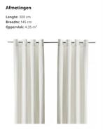 Verduisterend Gordijn  1x- Ikea met roede indien gewenst, 100 tot 150 cm, 200 cm of meer, Wit, Nieuw