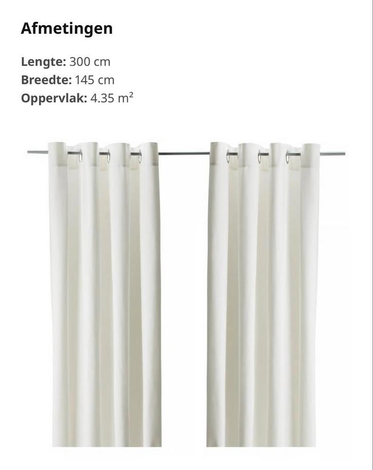 Verduisterend Gordijn  1x- Ikea met roede indien gewenst, Huis en Inrichting, Stoffering | Gordijnen en Lamellen, Nieuw, 200 cm of meer