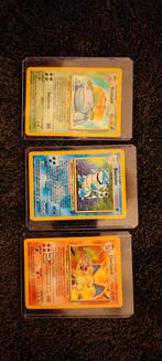 Base Set Blastoise, Charizard & Venusaur - Trio!, Hobby en Vrije tijd, Ophalen of Verzenden, Gebruikt, Meerdere kaarten, Foil