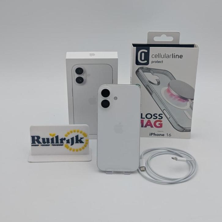 Apple iPhone 16 128gb Wit - Nieuwstaat! 100 batterij, Telecommunicatie, Mobiele telefoons | Apple iPhone, Zo goed als nieuw