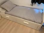 Bed uitschuifbaar Ikea, Huis en Inrichting, Ophalen, Gebruikt, Wit, Tweepersoons