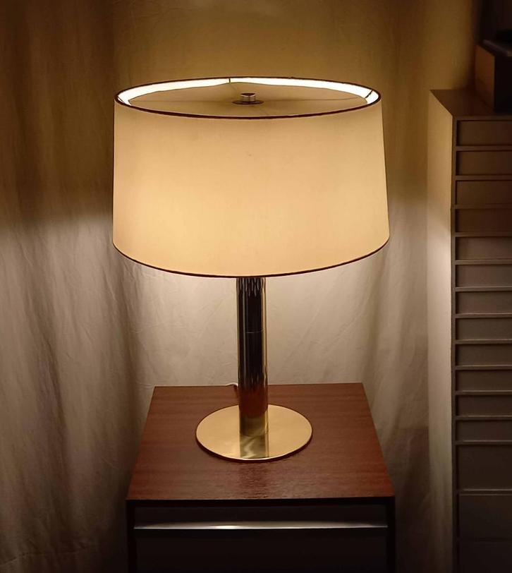 Hollywood Regency tafellamp, Huis en Inrichting, Lampen | Tafellampen, Gebruikt, 50 tot 75 cm, Metaal, Stof, Ophalen