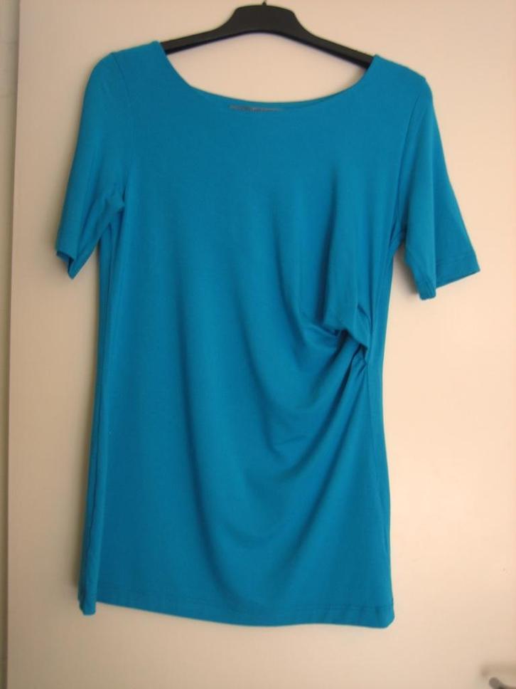 Prachtig speels turquoise shirt CORA KEMPERMAN, M snazzeys, Kleding | Dames, T-shirts, Zo goed als nieuw, Maat 38/40 (M), Blauw