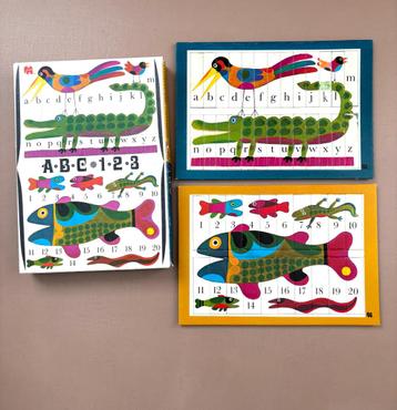 Vintage ABC 123 puzzel van Jumbo beschikbaar voor biedingen