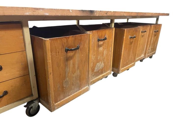 Werktafel met laden en opbergbakken op wielen, Doe-het-zelf en Verbouw, Werkbanken, Gebruikt, 170 cm of meer, Ophalen