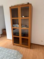 kast beukenhout met openslaande deuren, Ophalen, Gebruikt, 100 tot 150 cm, Glas