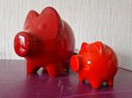 Twee vintage 70's spaarvarkens met slot, Ophalen of Verzenden, Zo goed als nieuw, Steen, Aardewerk of Keramiek, Dier