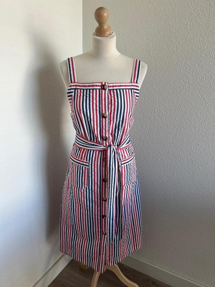 King Louie maat 42 tuinjurk zomer jurk strepen 2207, Kleding | Dames, Jurken, Zo goed als nieuw, Maat 42/44 (L), Blauw, Knielengte