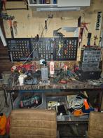 Werkbank met bankschroef en wand, Doe-het-zelf en Verbouw, Werkbanken, Ophalen, Gebruikt, Bankschroef