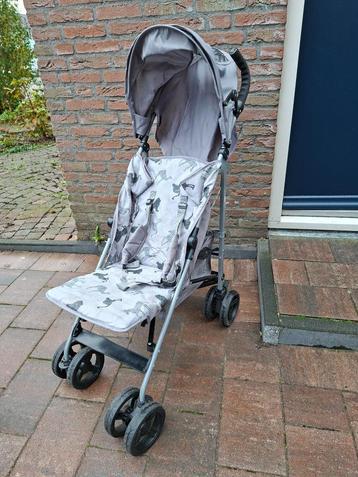 Lichtgewicht buggy/wandelwagen grijs met dierenprint beschikbaar voor biedingen