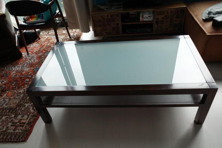 Stijlvolle glazen salontafel – tijdloos design, Huis en Inrichting, Tafels | Salontafels, Gebruikt, Minder dan 50 cm, 50 tot 100 cm