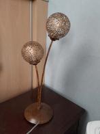 Goudkleurig tafellampje met twee bolletjes, Ophalen of Verzenden