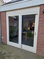 Houten Schuifpui 2-delig + Plissé Hor, Ophalen, 120 cm of meer, 215 cm of meer