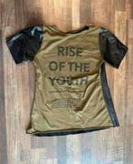 Stoer t-shirt fake leer en opdruk van la sisters - maat xs, Ophalen of Verzenden