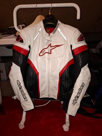 Leren Alpinestars GP Plus R motorjas wit/zwart/rood mt 50 beschikbaar voor biedingen