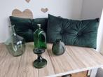Mooie Emerald Groen Woondecoratie Kussens Vazen Kandelaar, Huis en Inrichting, Verzenden, Minder dan 50 cm, Groen, Glas