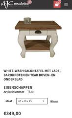 2 massief houten koloniaal teak salon tafels, Huis en Inrichting, Tafels | Salontafels, Ophalen of Verzenden, Vierkant, 50 tot 100 cm