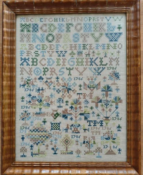 Friese Merklap 1786 Origineel, Antiek en Kunst, Antiek | Kleden en Textiel, Ophalen of Verzenden