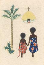 3 Mooie kinderdevotie prentjes - kan handtekening niet lezen, Ophalen of Verzenden, Zo goed als nieuw, Kaart of Prent, Christendom | Katholiek