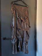 Lange, bruine rok (leerlook) van Sylvia Heise - Maat 38, Maat 38/40 (M), Bruin, Ophalen of Verzenden, Silvia Heise