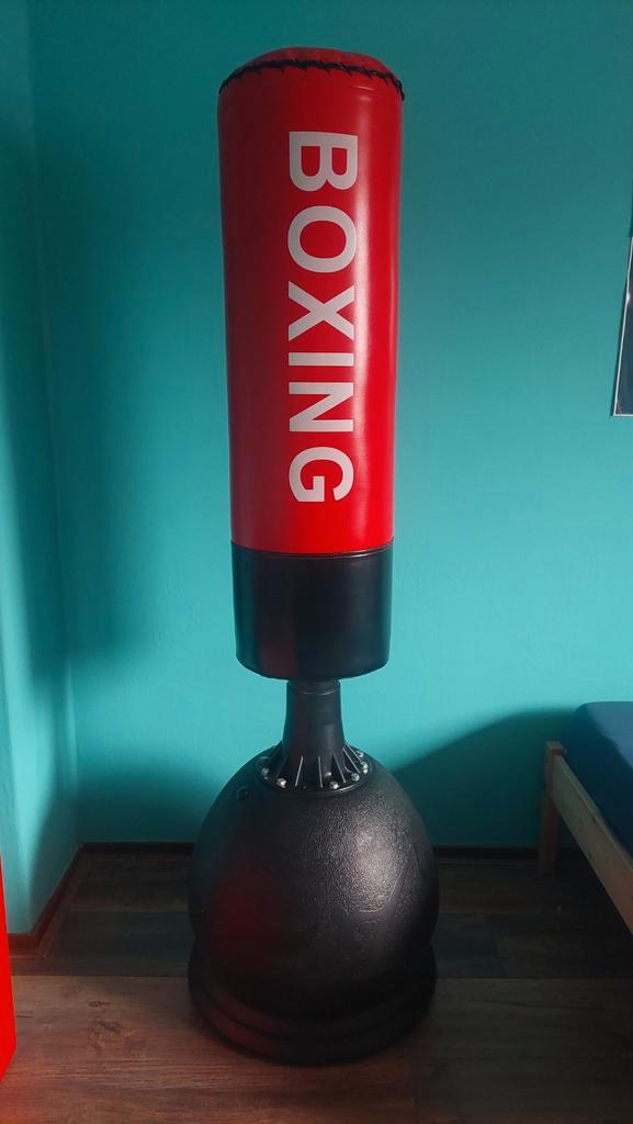 Staande Bokszak + Gratis Bokshandschoenen, Sport en Fitness, Boksen, Zo goed als nieuw, Bokszak, Ophalen